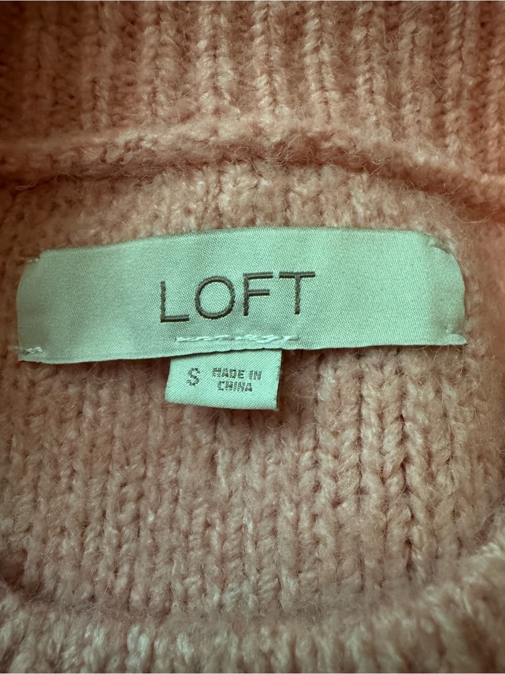 LOFT Dusty Rose Cable Bobble Crewneck Sweater - Picture 6 of 6